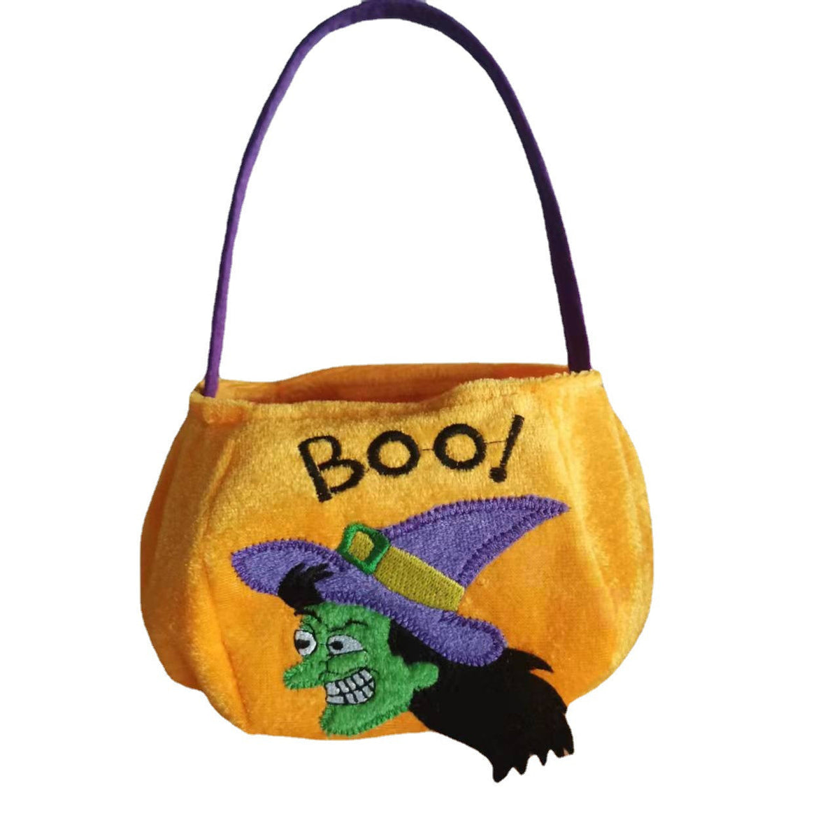 Halloween Portable Embroidered Candy Bag Children's Holiday Decor Prop Halloween Pumpkin Light Bucket Halloween Toast