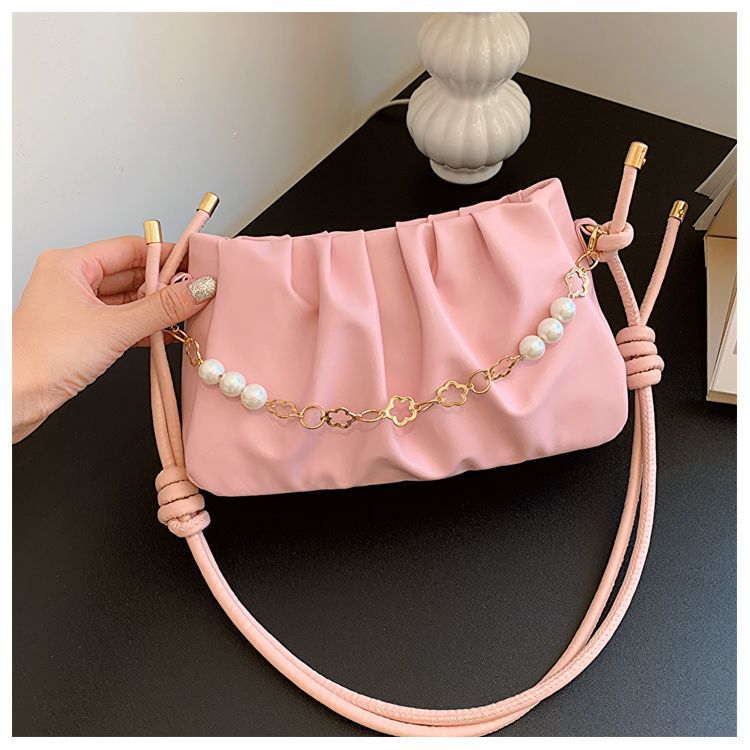 Hobo Purse Chain Strap Ruched Shoulder Handbag for Everyday