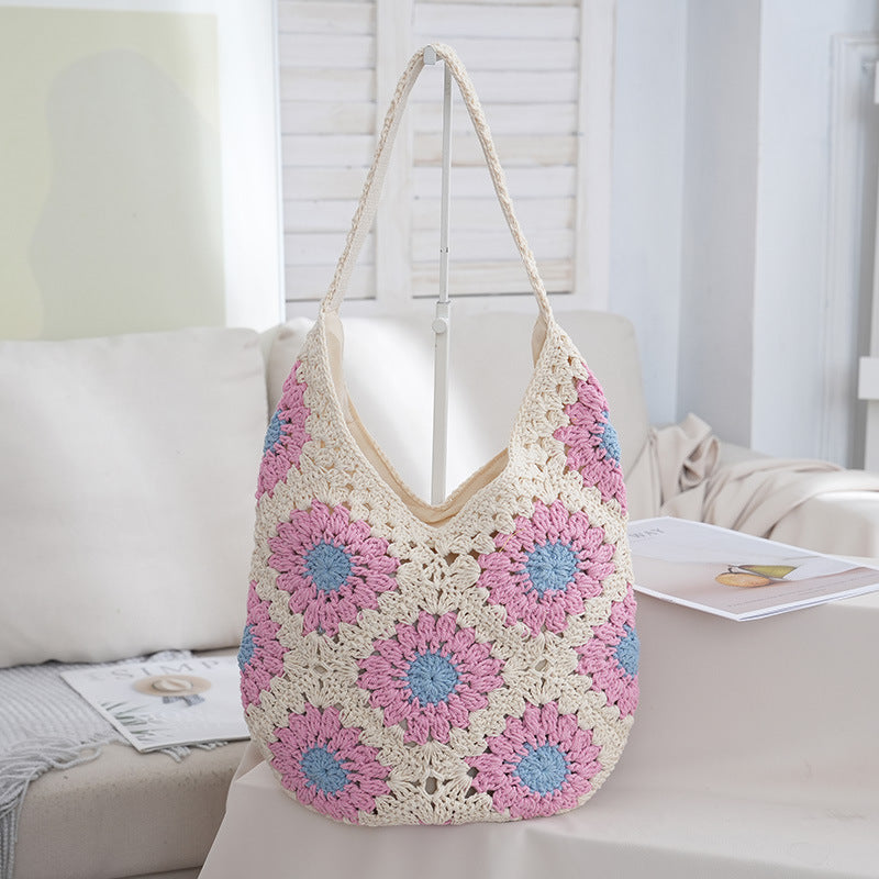 Women Lightweight Large Capacity Casual Woven Bag