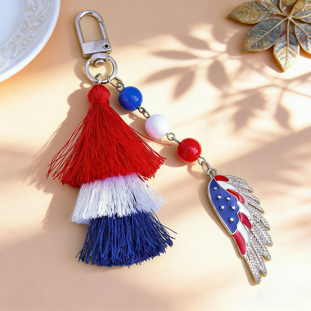 American Independence Day Alloy Love Star Keychain