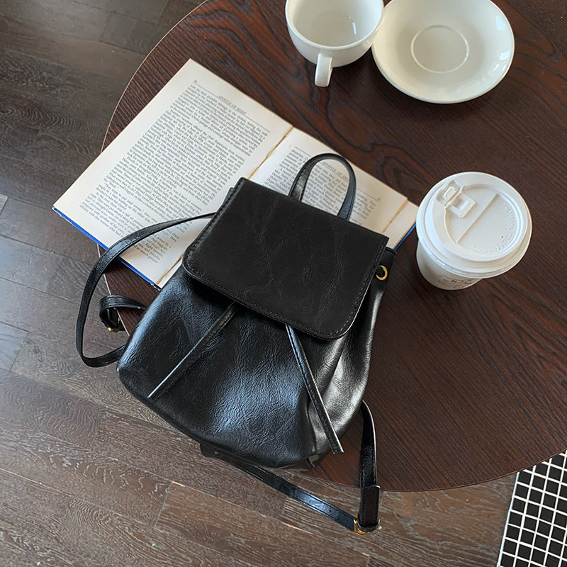 Retro Brown Backpack Simple Versatile Shoulder Bag