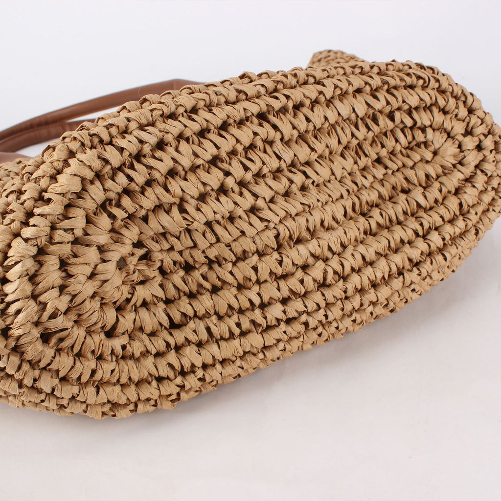 Women Straw Woven Large Capacity Shoulder Beach Vacation Bag
