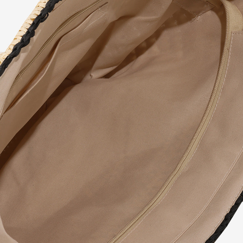 Simple Large Capacity Shoulder Straw Woven Beach Bag