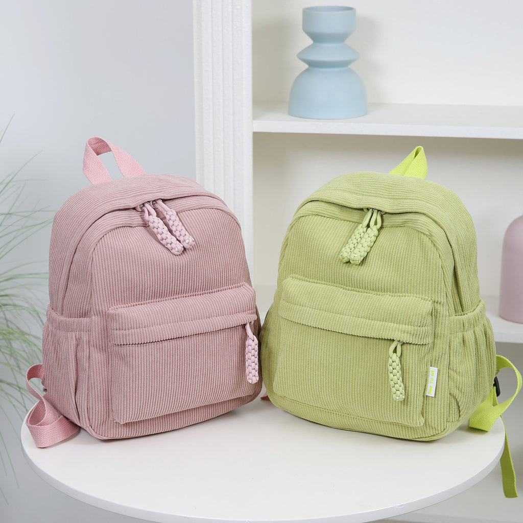 Women 2026 Corduroy Backpack, Mini Student School Bag