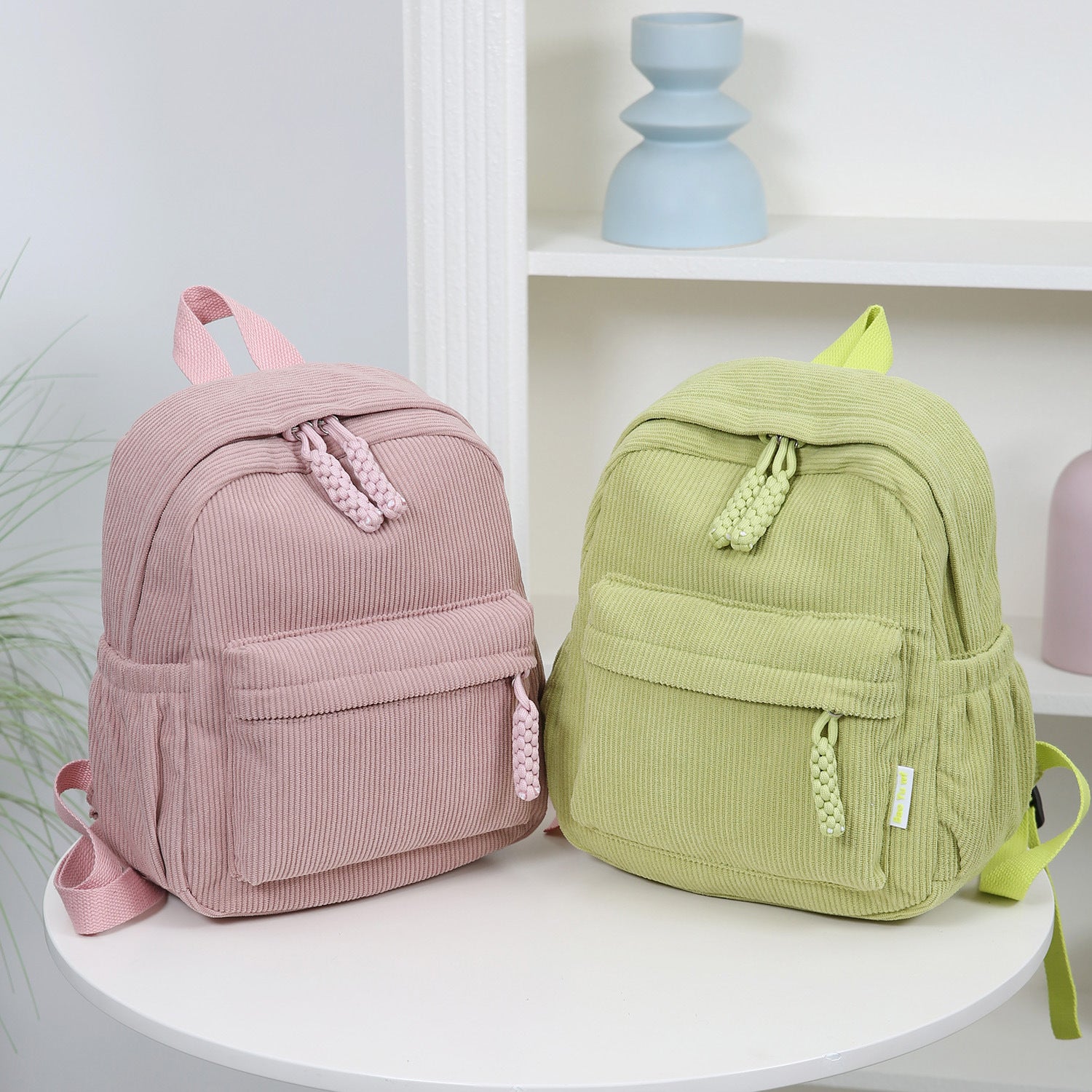 Women 2026 Corduroy Backpack, Mini Student School Bag