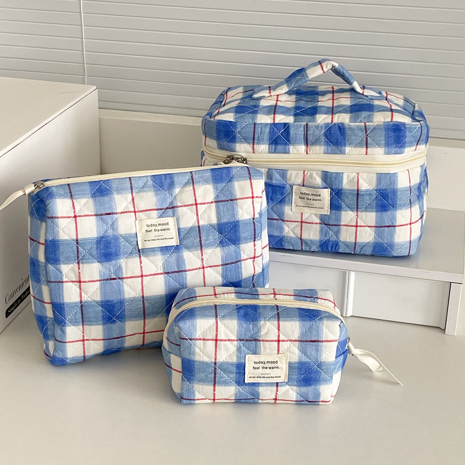 Multi-Pattern Palace Quilted Cosmetic Clutch and Octagonal Set