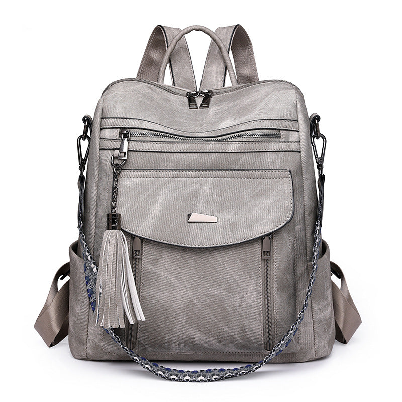Women PU Casual Multi-Function Backpack, Spring Trend Mommy Bag