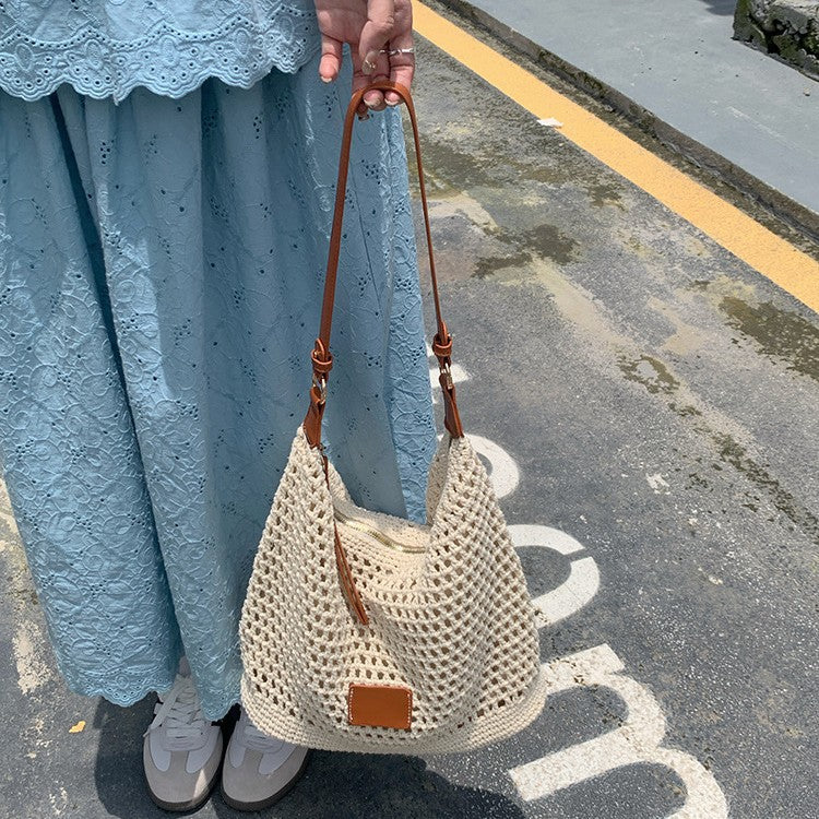 Woven Hollow Tote Beach Shoulder Bag