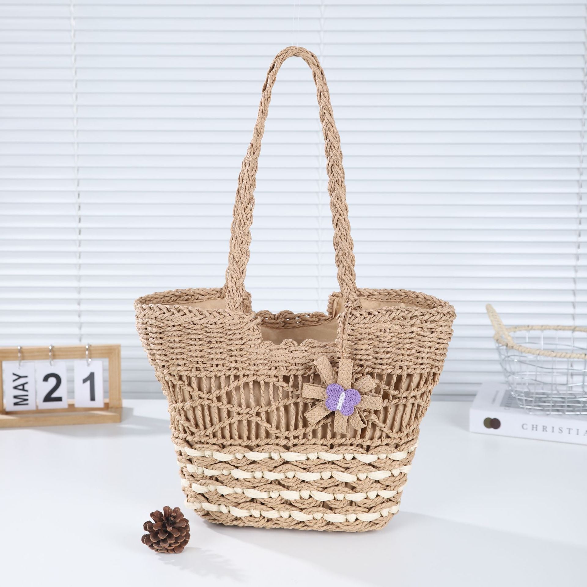 Boho Floral Handwoven Crochet Tote Bag