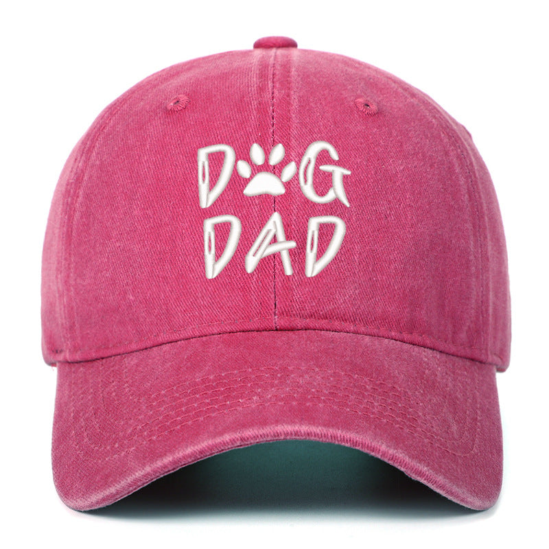 Washed Pure Cotton Embroidered Large Brim Cap