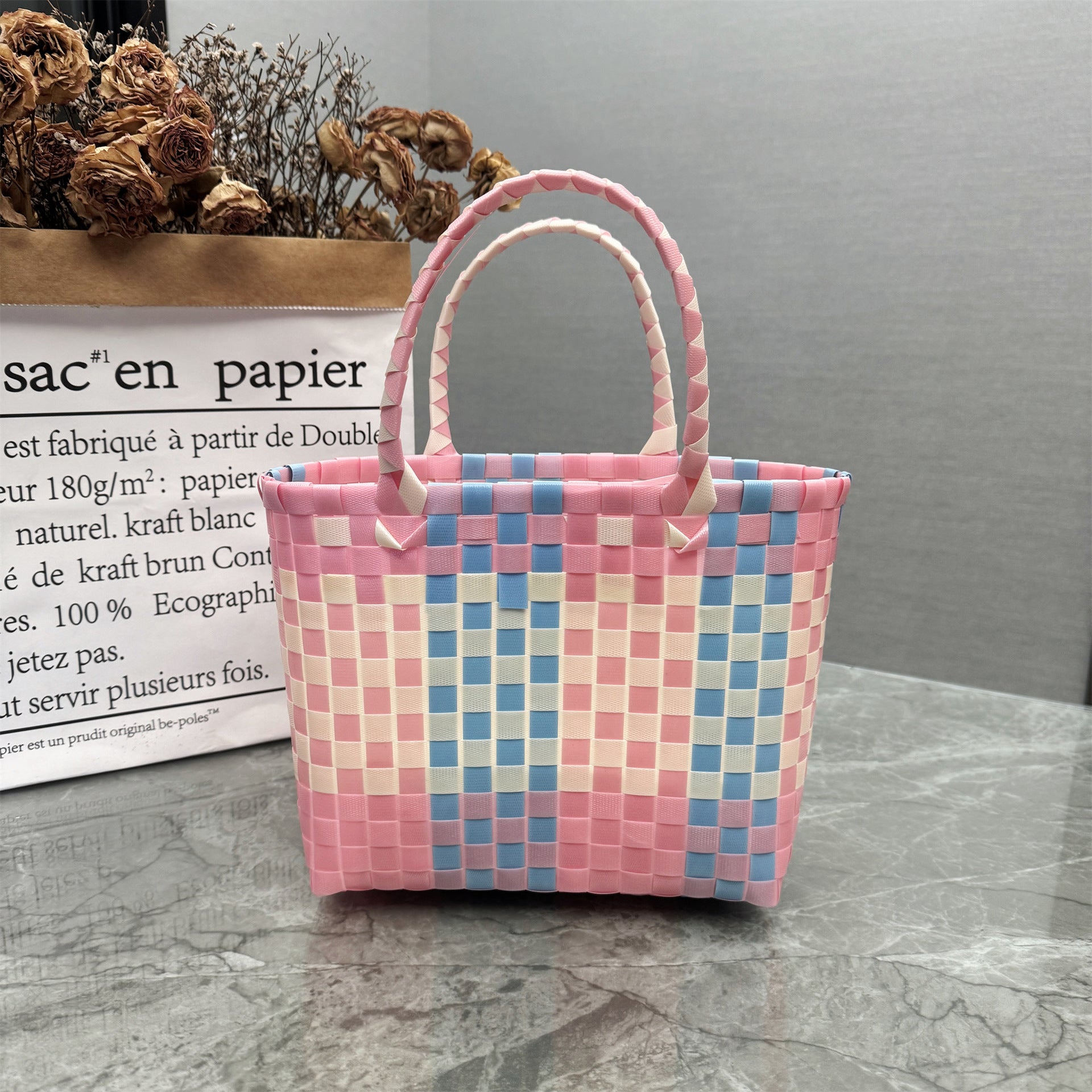Decorative Plastic Woven Handbag