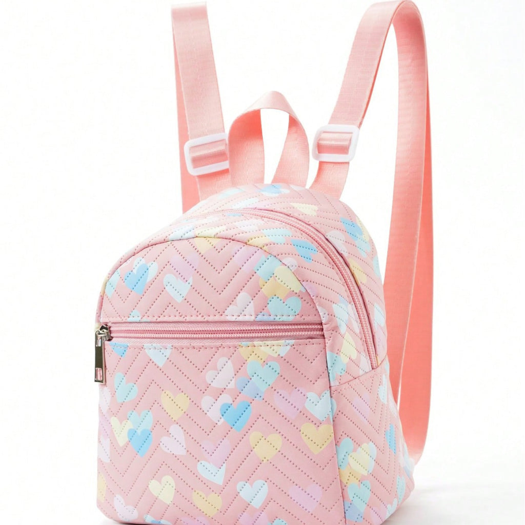 Rainbow Multicolor Pu Quilted Mini Backpack