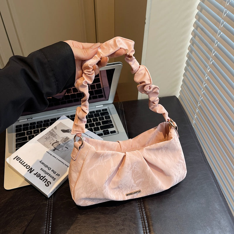 Niche Design Pleated Shoulder Crossbody Armpit Bag