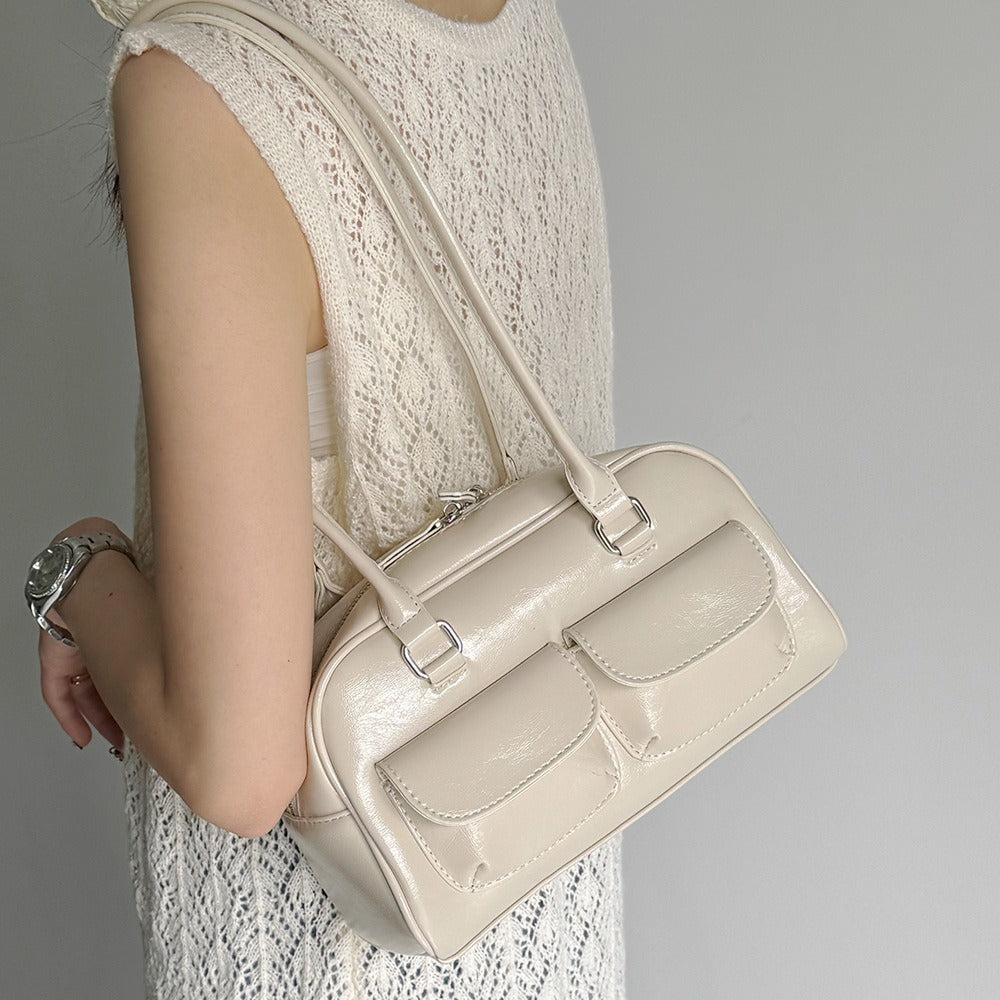 Retro Niche Design Large Capacity Pocket Bowling Armpit Handbag