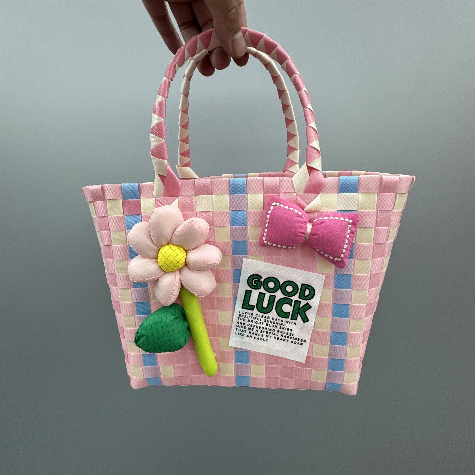 Decorative Plastic Woven Handbag