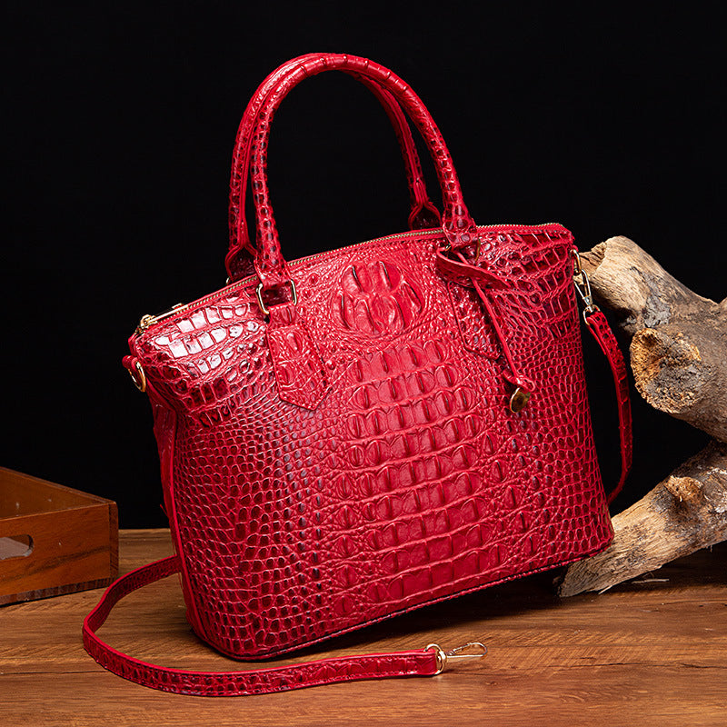 Portable Crossbody Retro Multi-Color Crocodile Pattern Bag