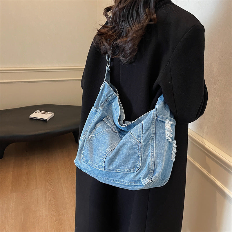 2026 Women Denim Casual Canvas Shoulder Crossbody Handbag Bag