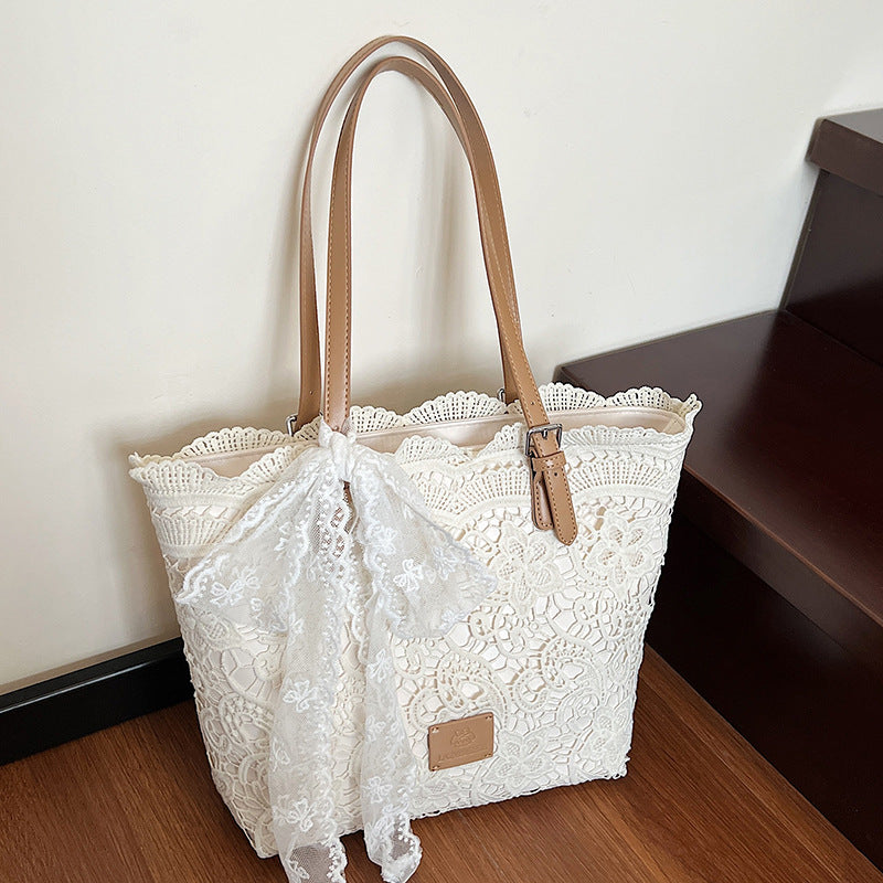 Unique Korean Large Woven Summer New Hollow Lazy Shoulder Beach Bag