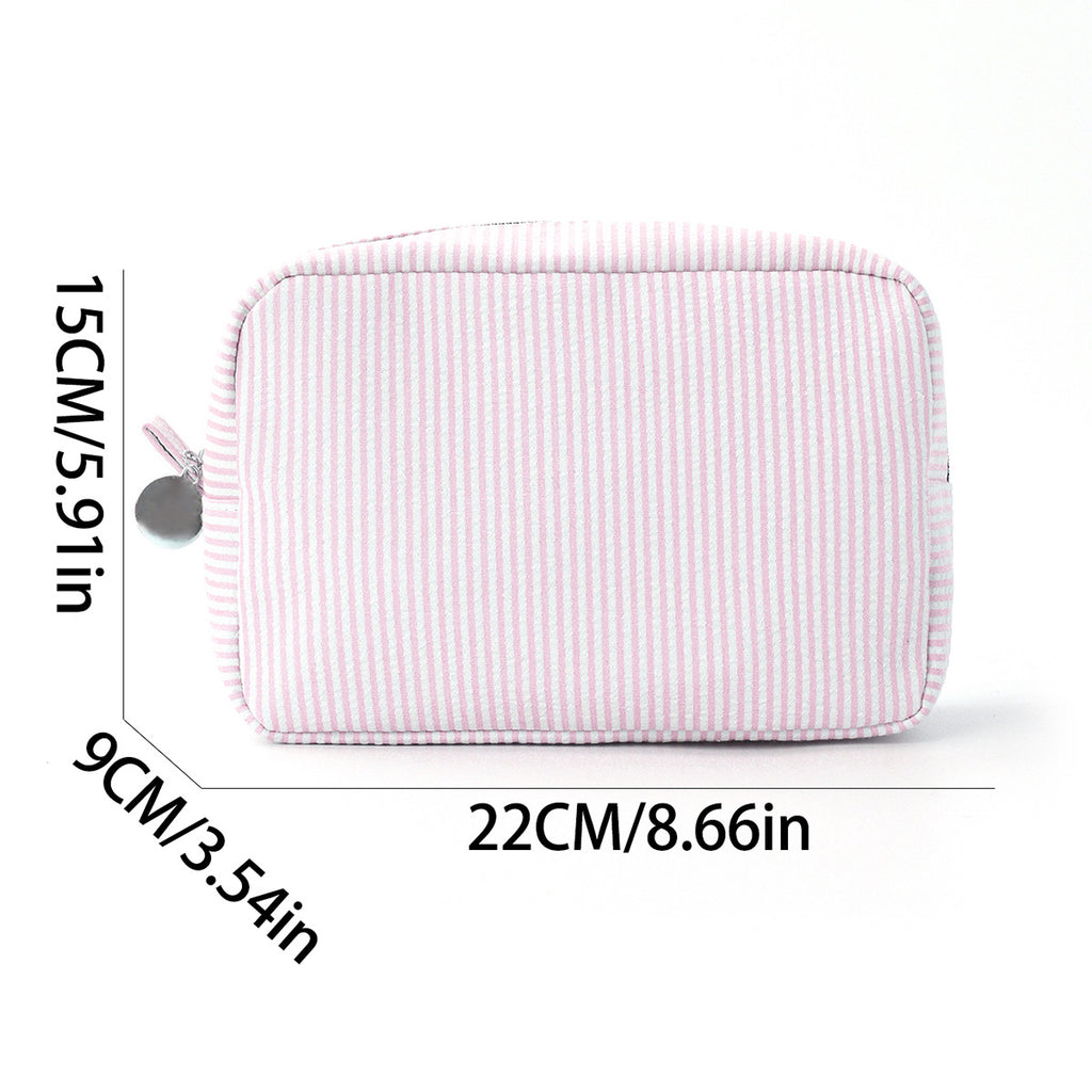 Cross-Border Seersucker Cosmetic Bag Indian Style Striped Portable Storage Bag Mississippi Popular Travel Storage Bag
