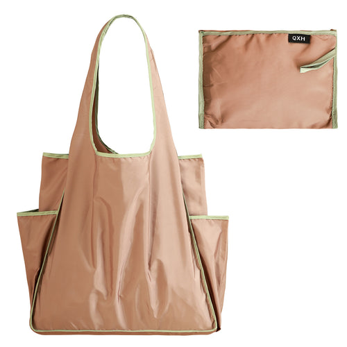 Color Block Large Capacity Folding Waterproof Shopping Bag