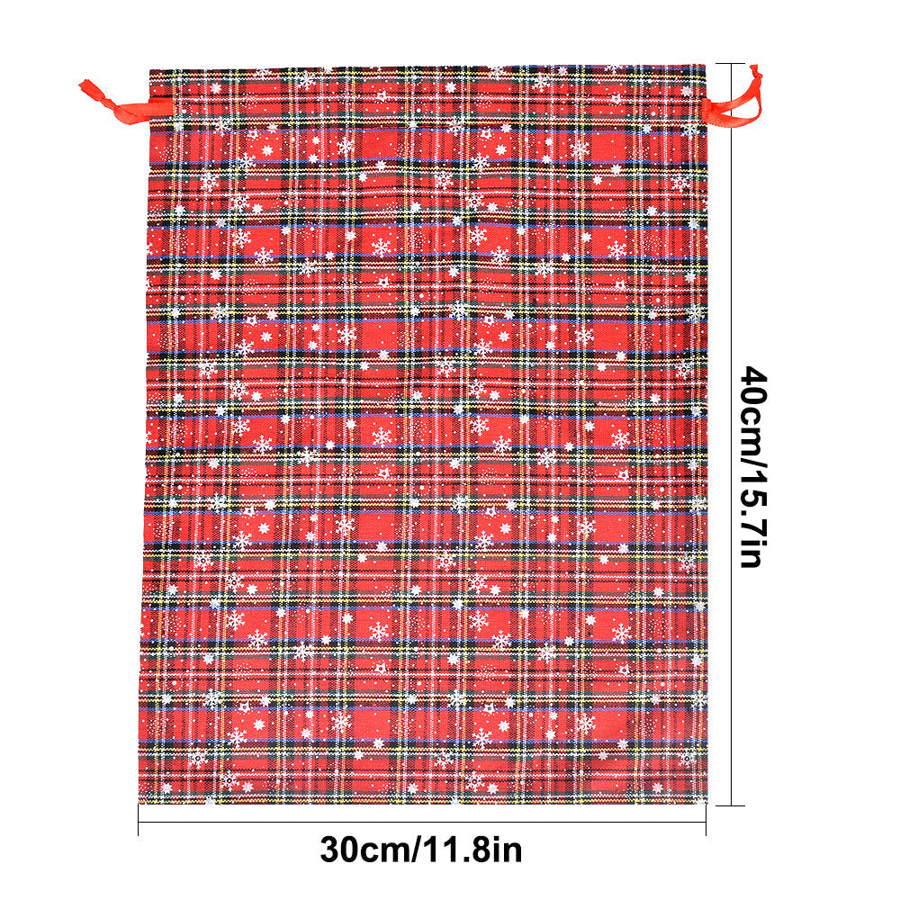 Red Buffalo Plaid Christmas Drawstring Gift Bags
