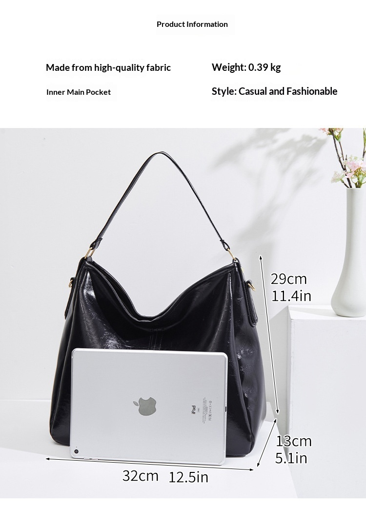 Hobo Large Slouchy PU Leather Shoulder Bag
