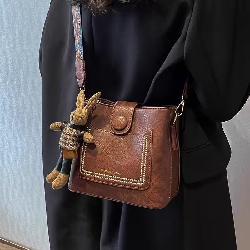 Women Vintage Premium New Fashion Shoulder Crossbody Handheld Bucket Bag