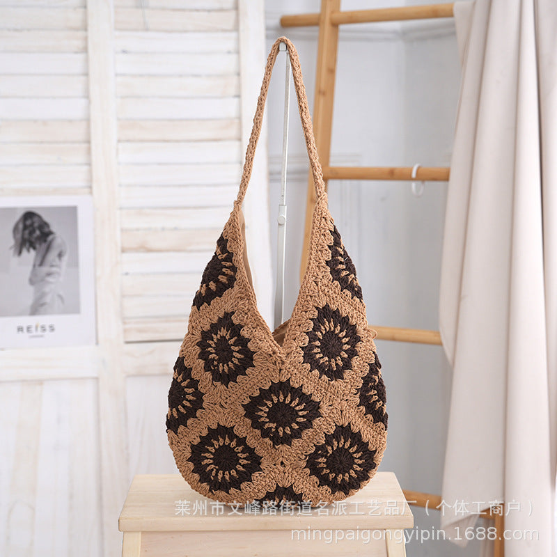 Women Lightweight Large Capacity Casual Woven Bag