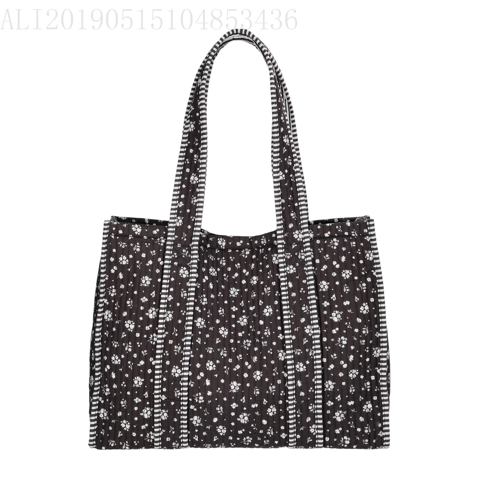 Floral Large Capacity Ruffle Canvas Tote Bag