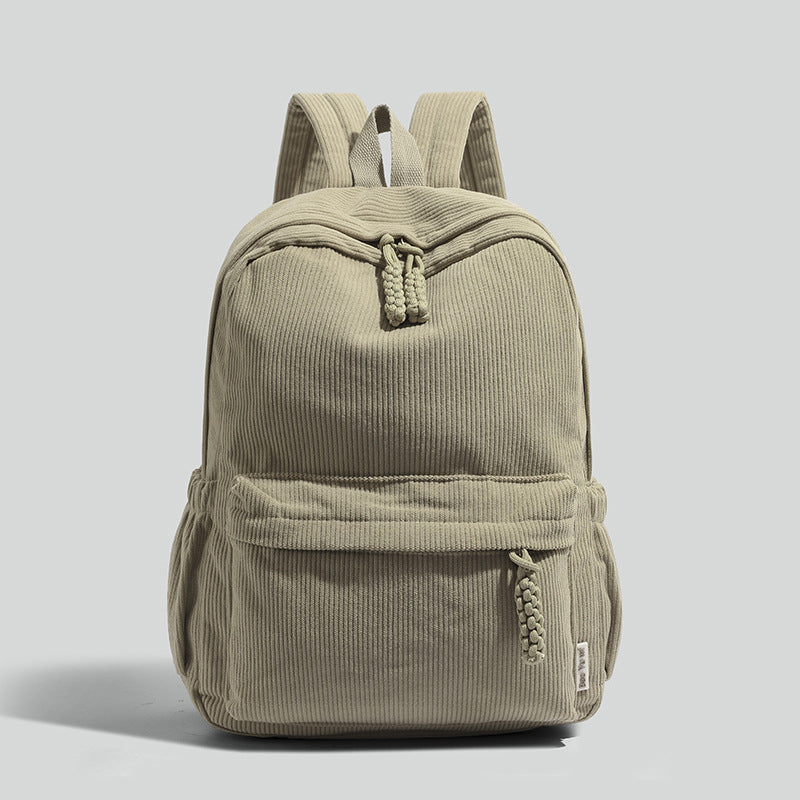 Corduroy Backpack For Women 2026 New Commuter College Student Backpack Casual Versatile Large Capacity Travel Backpack For Men