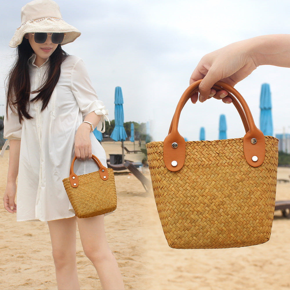 Straw Handwoven Hand-Carrying Mini Beach Bag