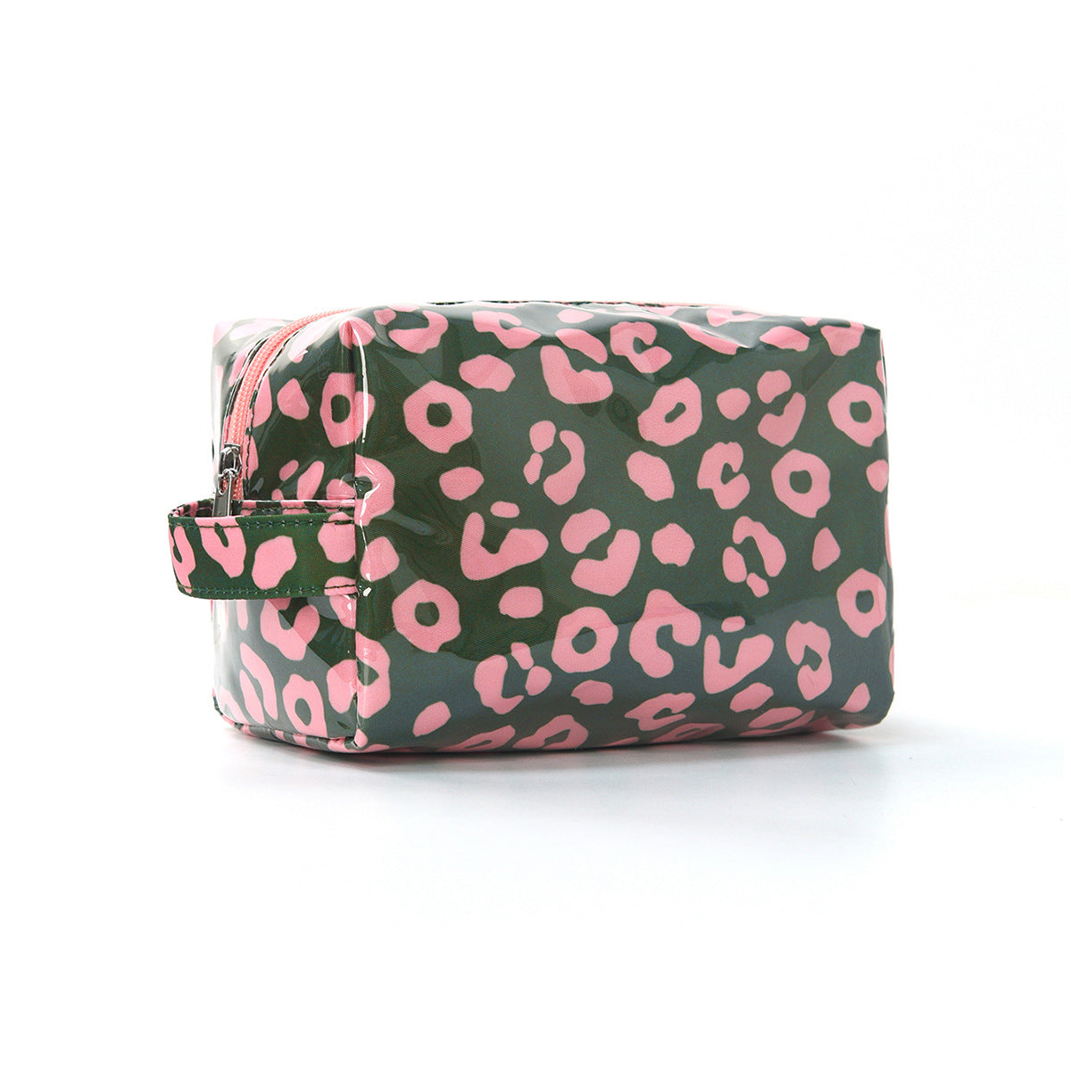 Leopard Print Glossy PVC Waterproof Portable Toiletry Bag