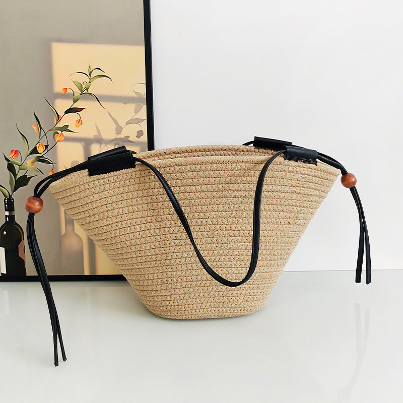 Old Money Woven Cotton Rope Tote Bag