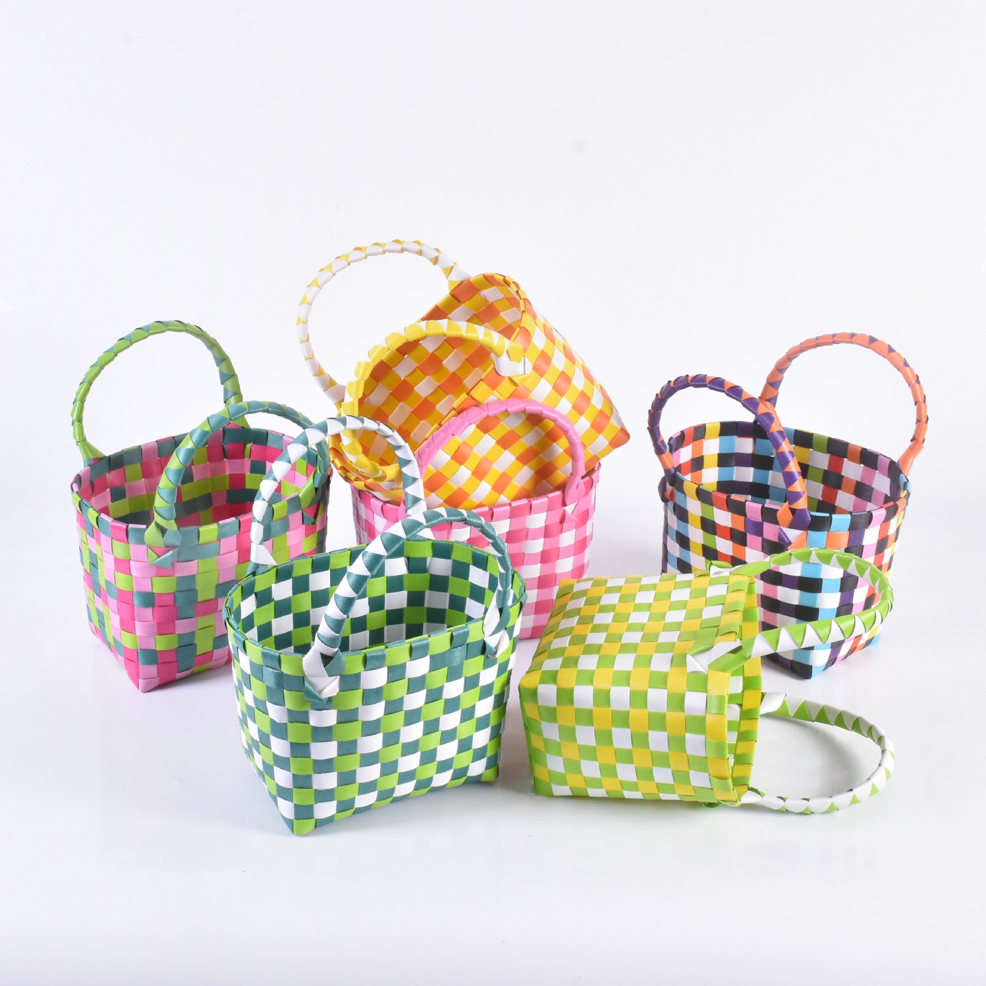 Handwoven Plastic Multi-Use Gift Basket