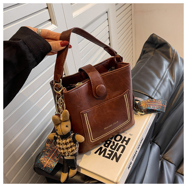 Women Vintage Premium New Fashion Shoulder Crossbody Handheld Bucket Bag
