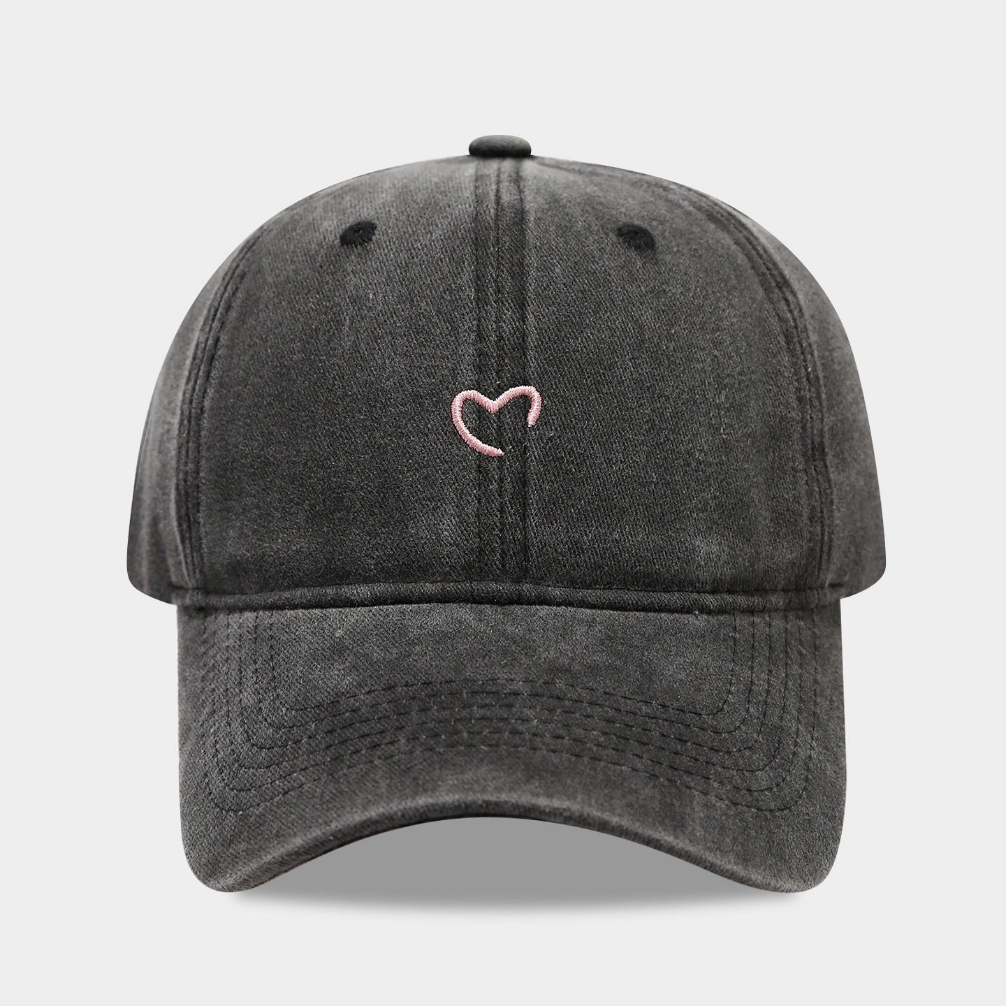 Literary Retro Embroidered Love Soft Peaked Cap