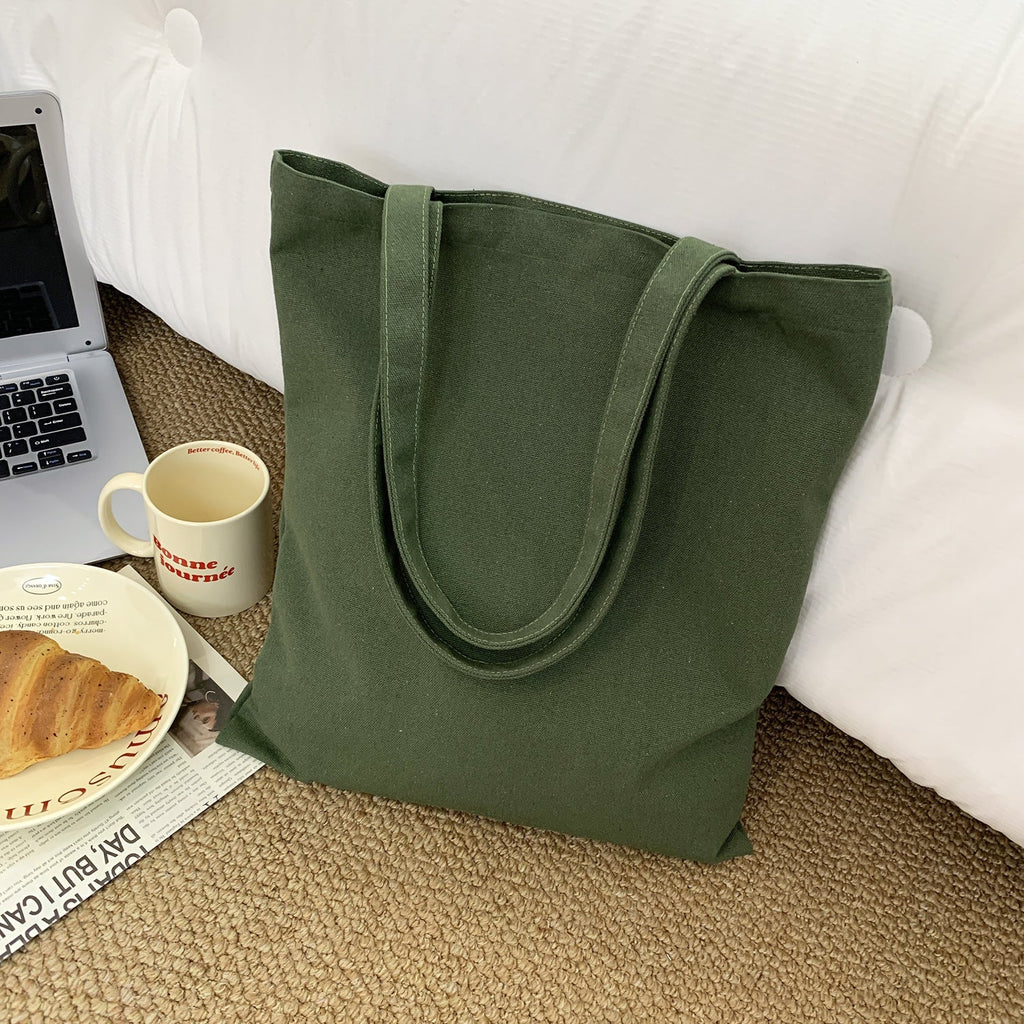 2026 Women  Colored Blank Canvas Tote Bag