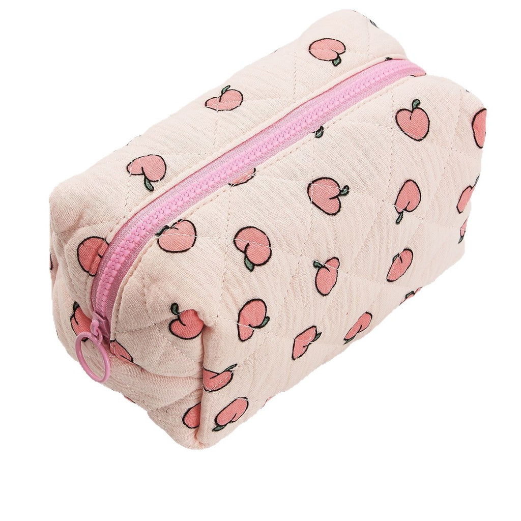 Quilted Cotton Large Capacity Cosmetic Toiletry Bag