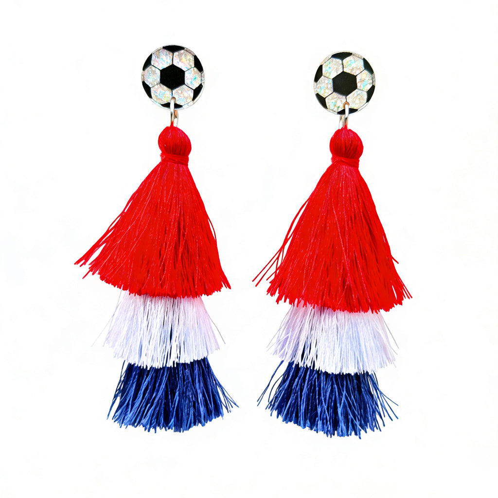 World Cup Independence Day Tassel Earrings
