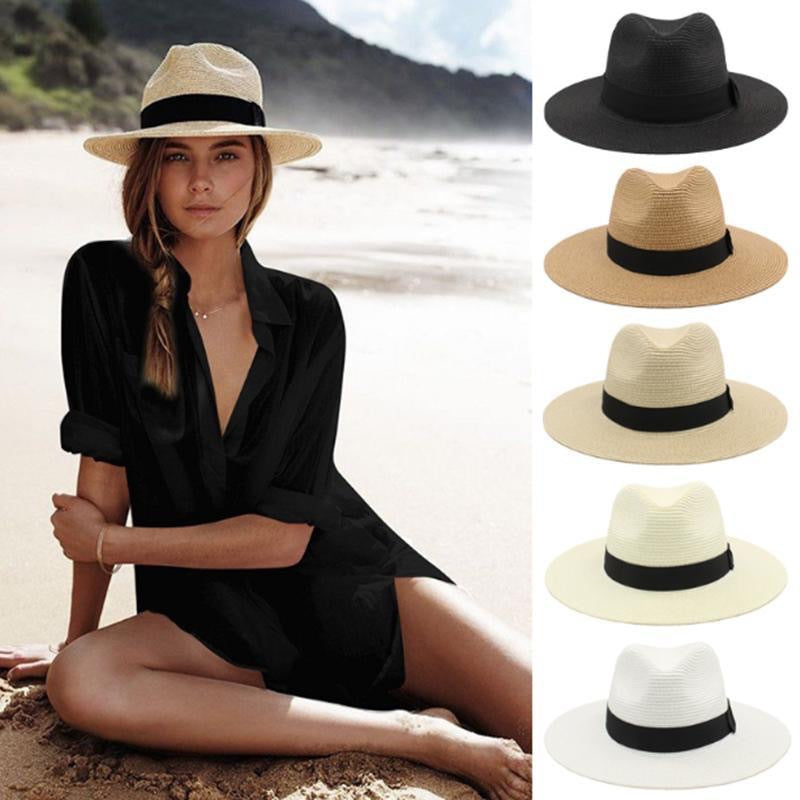 Unisex Summer Wide Brim Sun Protection Panama Beach Hat