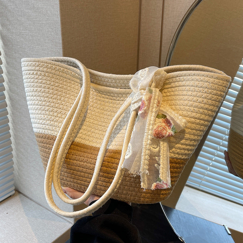Women Woven Crossbody Shoulder Tote Beach Bag