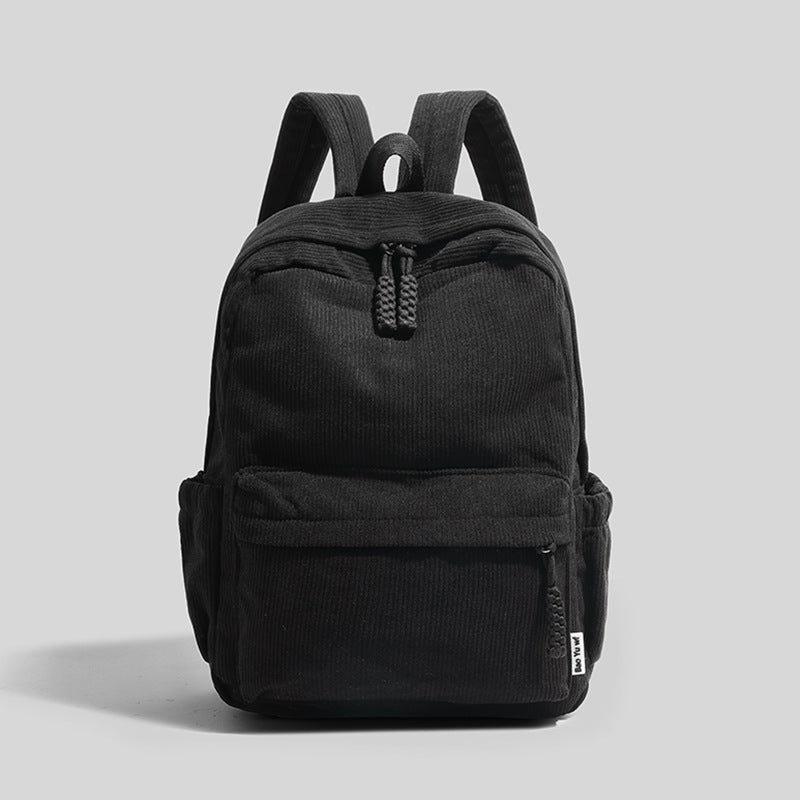 Corduroy Backpack For Women 2026 New Commuter College Student Backpack Casual Versatile Large Capacity Travel Backpack For Men
