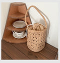 Straw Woven Hollow Bucket Bag