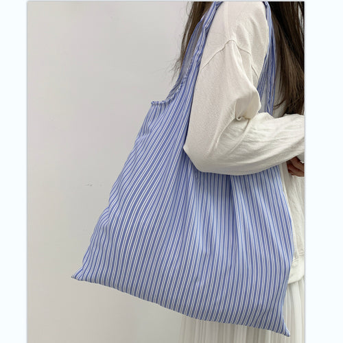 2026 Summer New Model Large Capacity Striped Armpit Bag Solid Color Blank Bag Simple Versatile Shoulder Bag For Women