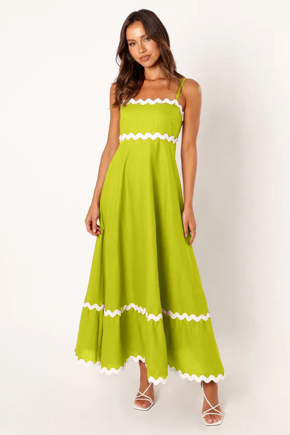 Solid Color Lace Stitching Suspender Tube Top Oversized Dress