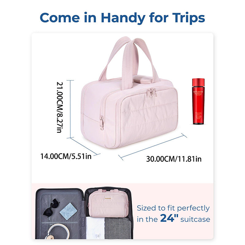 Fluffy Wide Opening Large Capacity Cosmetic Bag
