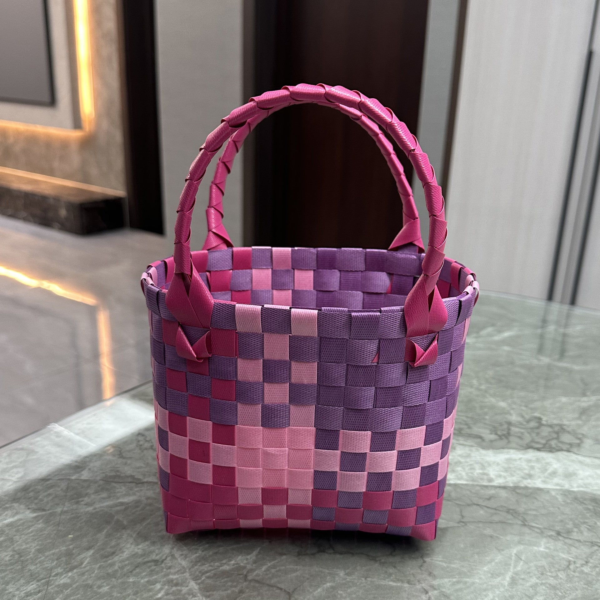 Plastic Woven Small Square Handbag Souvenir Bag