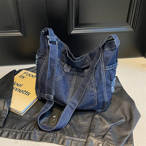 2026 Women Denim Casual Canvas Shoulder Crossbody Handbag Bag