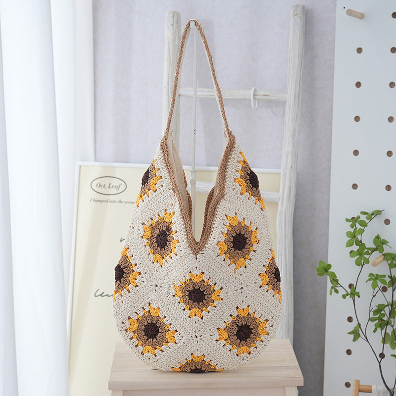 Women Lightweight Large Capacity Casual Woven Bag
