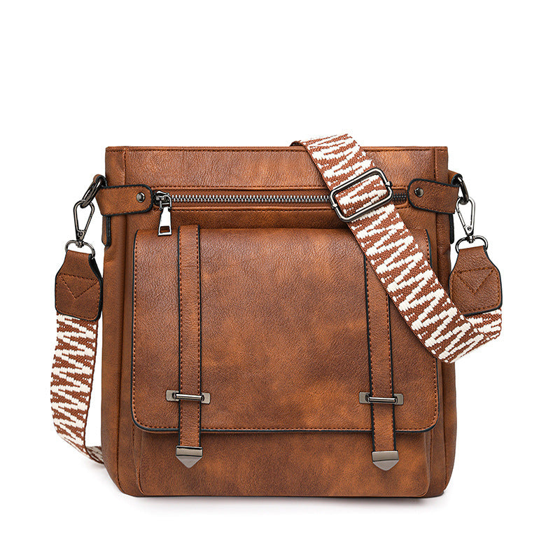 Women Fashion Large Multi Pocket Bucket Flap Crossbody Bag
